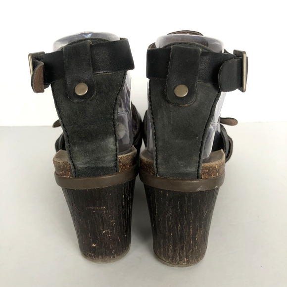 DANSKO Dominique T-Strap Suede Leather Heel Sandals Size EU 39 US 8.5-9 Black - Picture 8 of 11